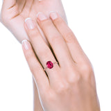 Solitaire Accent Oval Engagement Ring Cubic Zirconia 925 Sterling Silver