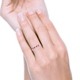 Round Dazzling Eternity Wedding Band Cubic Zirconia 925 Sterling Silver