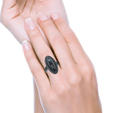 Oval New Design Thumb Ring Statement Fashion Oxidized Solid 925 Sterling Silver