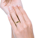 Celtic Infinity Pear Thumb Ring Fashion Oxidized Lab Created Opal Solid 925 Sterling Silver