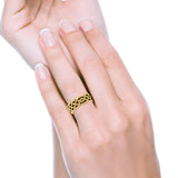 Celtic Oxidized Band Solid 925 Sterling Silver Thumb Ring (8mm)