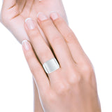 Signet Classical Simple Plain Band High Polished Solid 925 Sterling Silver Mens Ring (16mm)