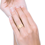 Signet Plain Band High Polished Solid 925 Sterling Silver Thumb Ring (14mm)