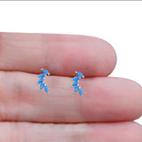 New Design Stud Earring Lab Created Marquise Opal Solid 925 Sterling Silver (13.2mm)