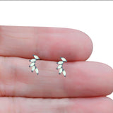 New Design Stud Earring Lab Created Marquise Opal Solid 925 Sterling Silver (13.2mm)