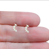 New Design Stud Earring Lab Created Marquise Opal Solid 925 Sterling Silver (13.2mm)