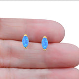 Art Deco Marquise Created Opal Solid 925 Sterling Silver (8.7mm)