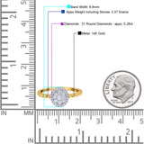 14K Gold 0.28ct Round 8.8mm G SI Solitaire Promise Diamond Engagement Wedding Ring