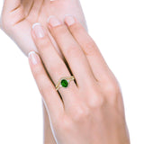 Oval Two Piece Halo Round Simulated Cubic Zirconia Ring 925 Sterling Silver