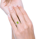 Emerald Cut Art Deco Engagement Ring Simulated Cubic Zirconia 925 Sterling Silver