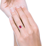 Three Stone Oval Wedding Bridal Ring Simulated Cubic Zirconia 925 Sterling Silver