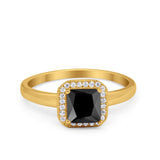 Halo Engagement Ring Simulated Cubic Zirconia 925 Sterling Silver
