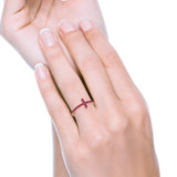 Wedding Eternity Sideways Cross Rings Simulated CZ 925 Sterling Silver