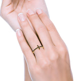 Wedding Eternity Sideways Cross Rings Simulated CZ 925 Sterling Silver