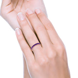 Full Eternity Wedding Band Ring Simulated CZ 925 Sterling Silver