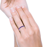 Full Eternity Wedding Band Ring Simulated CZ 925 Sterling Silver
