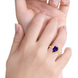 Halo Teardrop Wedding Ring Pear Simulated Cubic Zirconia 925 Sterling Silver