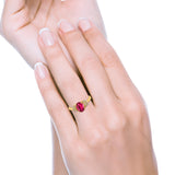 Oval Art Deco Wedding Bridal Ring Simulated Cubic Zirconia 925 Sterling Silver