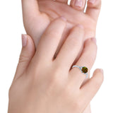 Art Deco Design Fashion Ring Round Simulated Cubic Zirconia 925 Sterling Silver