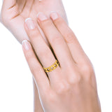 Star Oxidized Band Solid 925 Sterling Silver (6mm)
