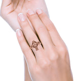 Vintage Triquetra Celtic Cross Traditional Infinity Knot Fashionable Oxidized Ring Band Thumb Ring (17mm)