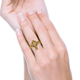 Vintage Triquetra Celtic Cross Traditional Infinity Knot Fashionable Oxidized Ring Band Thumb Ring (17mm)