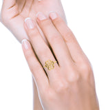 Rose Ring Oxidized Band Solid 925 Sterling Silver Thumb Ring (13mm)