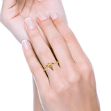 Bird Ring Oxidized Band Solid 925 Sterling Silver Thumb Ring (12mm)