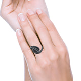 Cobra Snake Ring Oxidized Band Solid 925 Sterling Silver Thumb Ring (15.6mm)