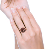 Lion Ring Oxidized Band Solid 925 Sterling Silver Thumb Ring (17mm)