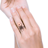 Octopus Ring Oxidized Band Solid 925 Sterling Silver Thumb Ring (30mm)