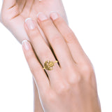 Celestial Moon And Sun Filigree Crescent Affectionate Fashion Oxidized Ring Band Thumb Ring (11.2mm)