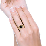 Filigree Vintage Style Oval Lab Opal Ring Solid Oxidized 925 Sterling Silver