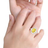 Oval Vintage Art Deco Wedding Ring Round Cubic Zirconia 925 Sterling Silver