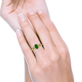 Oval Engagement Ring Halo Simulated Cubic Zirconia 925 Sterling Silver