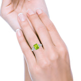 Emerald Cut Celtic Engagement Ring Simulated Cubic Zirconia 925 Sterling Silver