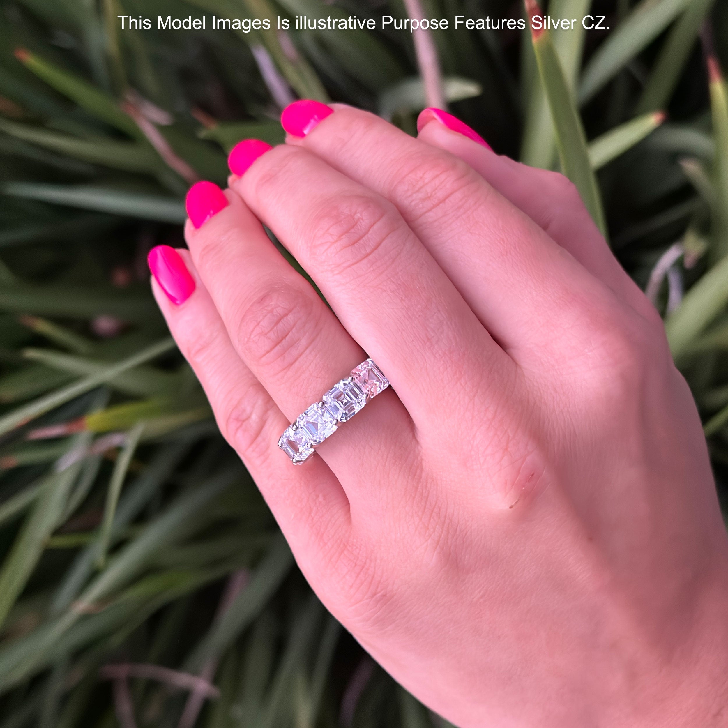 Asscher cut online eternity band cz