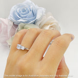 Asscher Cut Engagement Ring Three Stone Cubic Zirconia 925 Sterling Silver