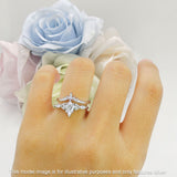 Two Piece Kite Bridal Ring Cubic Zirconia 925 Sterling Silver