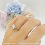 Art Deco Engagement Ring Halo Marquise Cubic Zirconia 925 Sterling Silver
