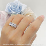 Round Engagement Ring Vintage Style Cubic Zirconia 925 Sterling Silver