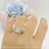Round Engagement Ring Split Shank Cubic Zirconia 925 Sterling Silver