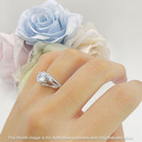 Round Engagement Ring Split Shank Cubic Zirconia 925 Sterling Silver