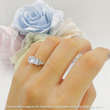 Vintage Style Round Three Stone Ring Cubic Zirconia 925 Sterling Silver