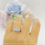 Round Graduating Baguette Cubic Zirconia Ring 925 Sterling Silver