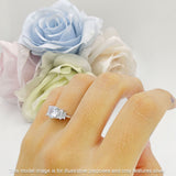 Round Graduating Baguette Cubic Zirconia Ring 925 Sterling Silver