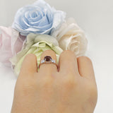 Art Deco Round Butterfly Ring Natural Chocolate Smoky Quartz 925 Sterling Silver