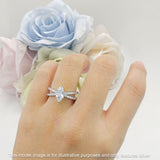 Marquise Split Shank X Ring Cubic Zirconia 925 Sterling Silver