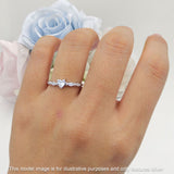 Heart Shaped Milgrain Marquise Vintage Style Promise Ring Cubic Zirconia 925 Sterling Silver