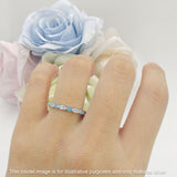Full Eternity Stackable Band 2.6mm Tarquise Cubic Zirconia 925 Sterling Silver